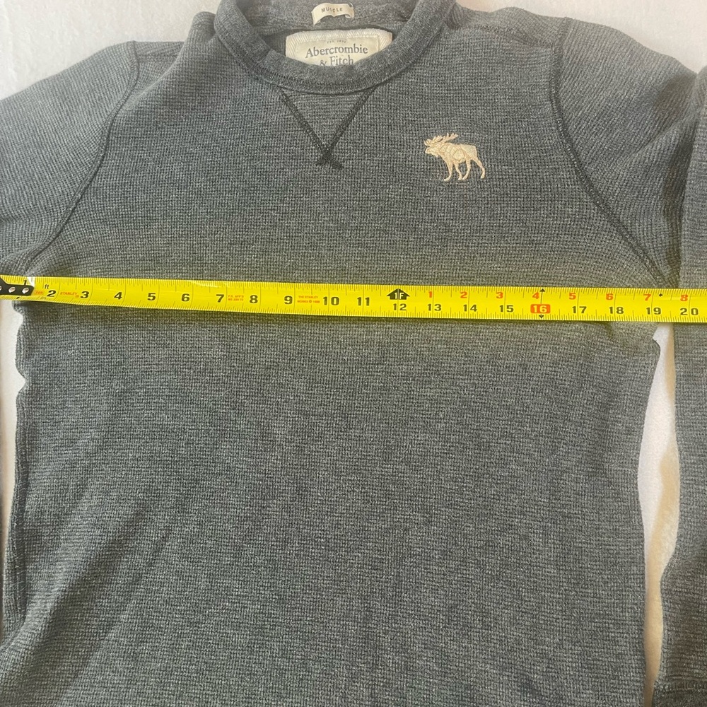 Abercrombie & Fitch Charcoal Long Sleeve Thermal sweatshirt size Large - Picture 7 of 7